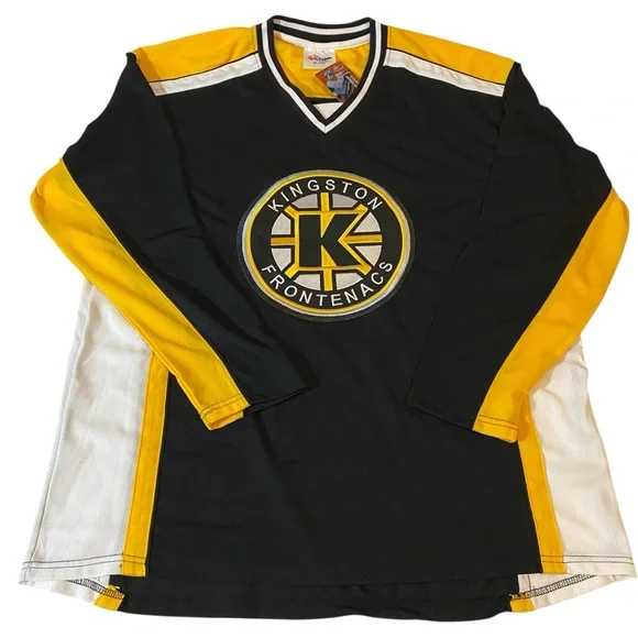 Kingston Frontenacs Hockey Jersey Stitched Sewn OHL CHL Fan Black Large NEW - Picture 1 of 7